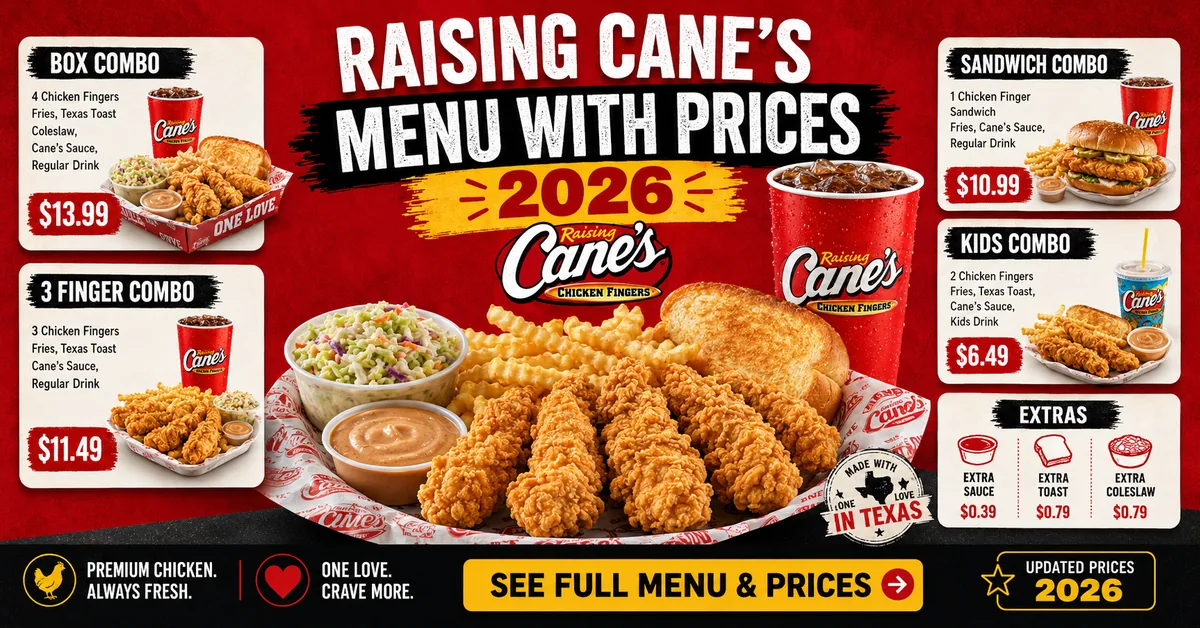 Updated Menu Price Guide